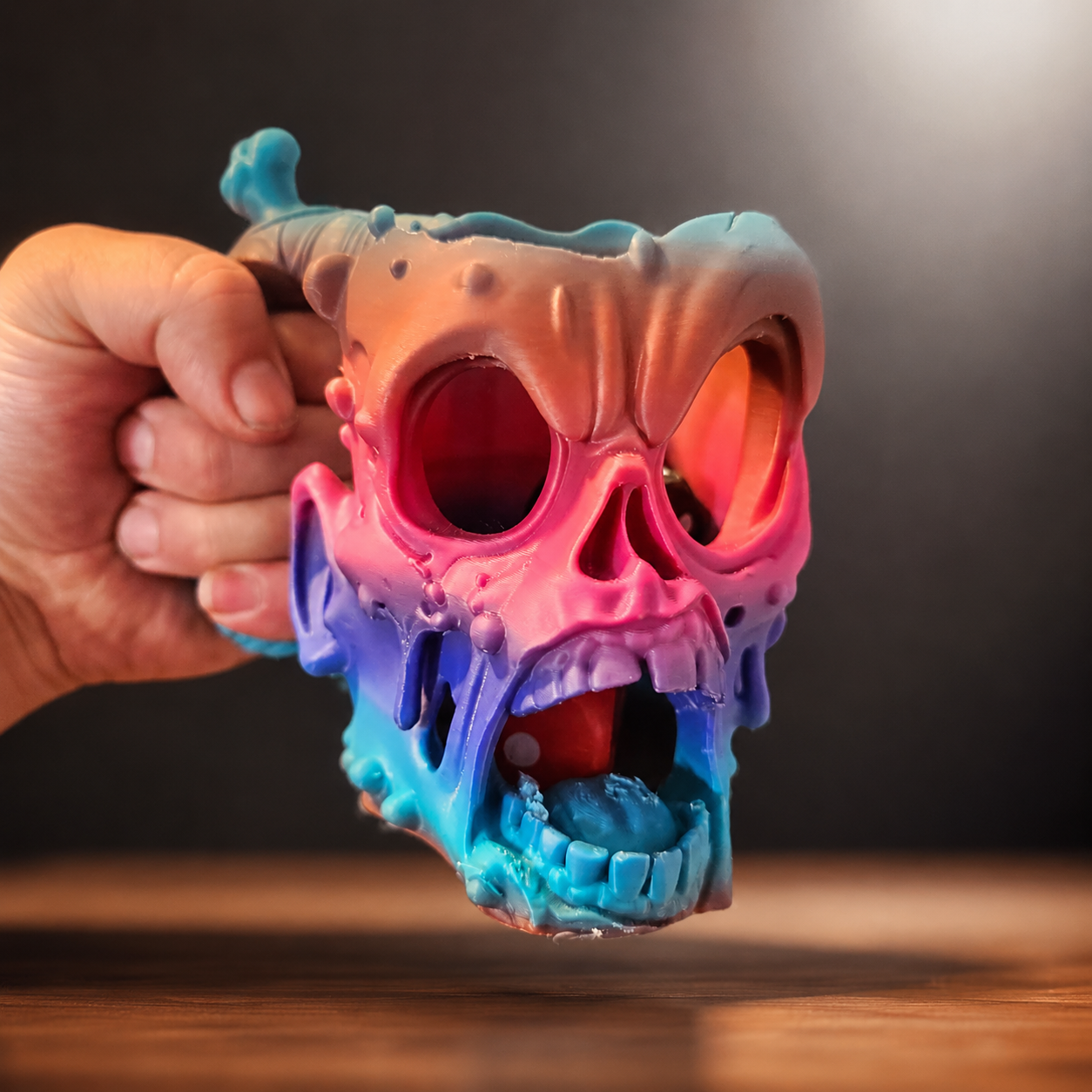 Rainbow Skull Can Holder