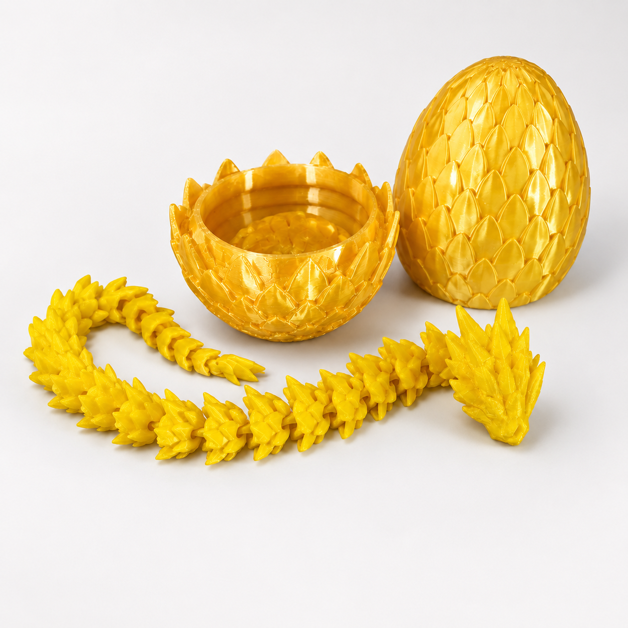 10 Inch Dragon Egg Container with Articulated Baby Dragon | Fantasy Display Collectible