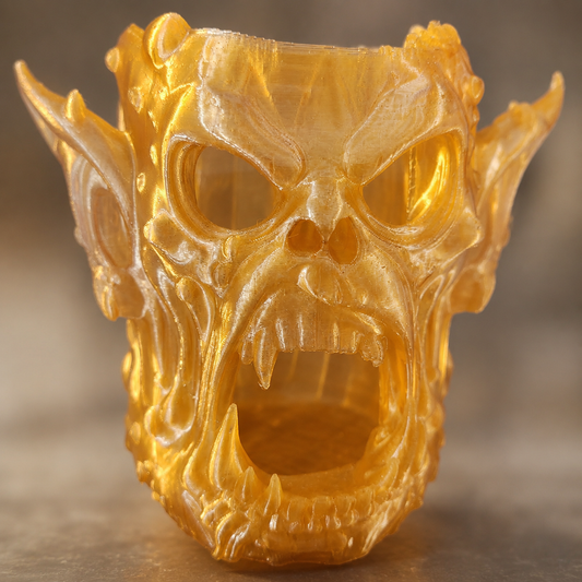 Alien Skull Can Holder | Horror Beverage Sleeve & Desk Display