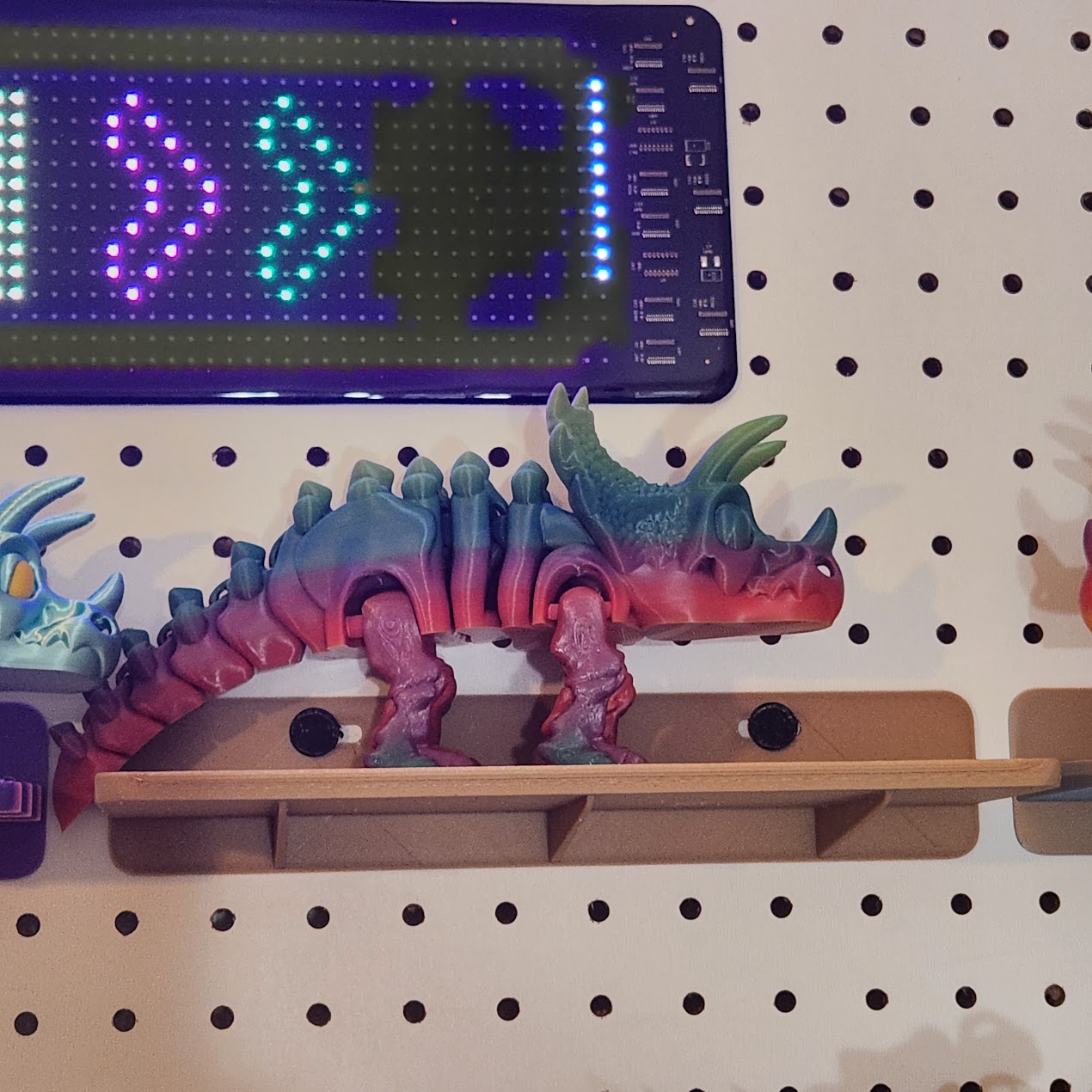 10-Inch Pink & Purple Articulated Triceratops