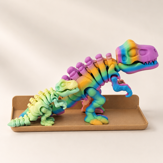 12-Inch Rainbow Matte Articulated T-Rex