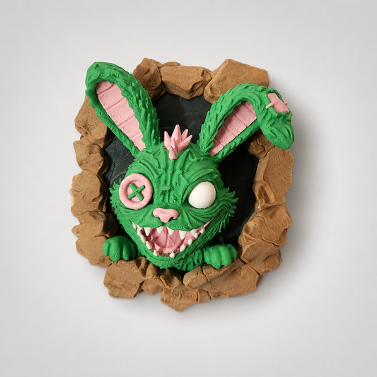 10 Inch Creepy Bunny Wall Decor | Horror Rabbit Display Piece