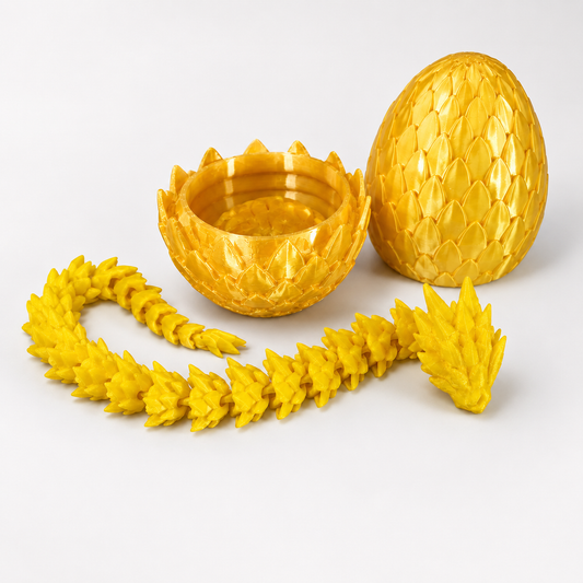 10 Inch Dragon Egg Container with Articulated Baby Dragon | Fantasy Display Collectible