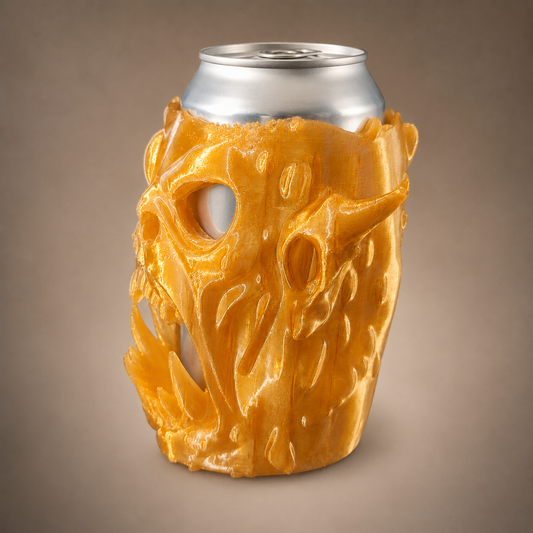 Alien Skull Can Holder | Horror Beverage Sleeve & Desk Display