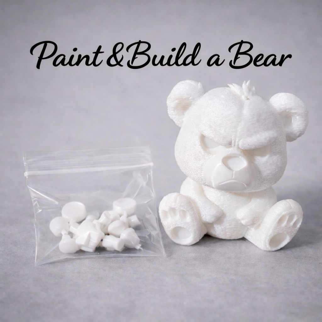 Paint-Your-Own Bear Craft Kit | Unfinished PLA, Ready to Paint