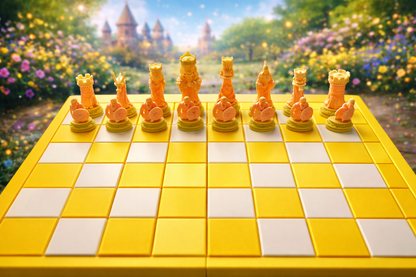 Artisan 3D-Printed Chess Board with Matching Pieces