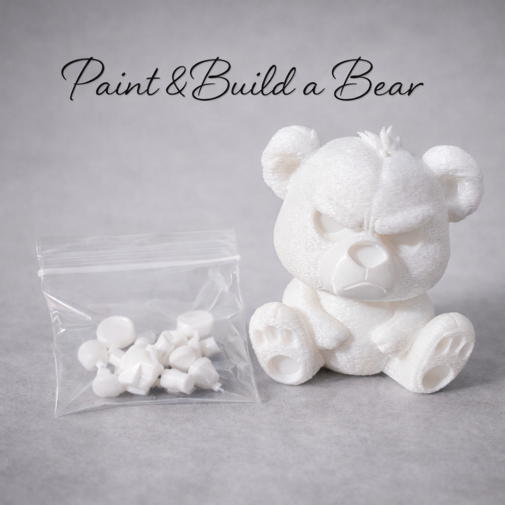 Paint-Your-Own Bear Craft Kit | Unfinished PLA, Ready to Paint