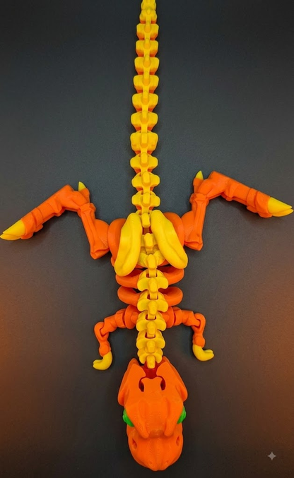 Giant orange articulated T-Rex top view