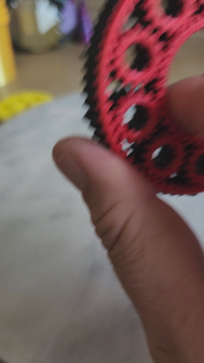 Large Black and Red Gear Spinner