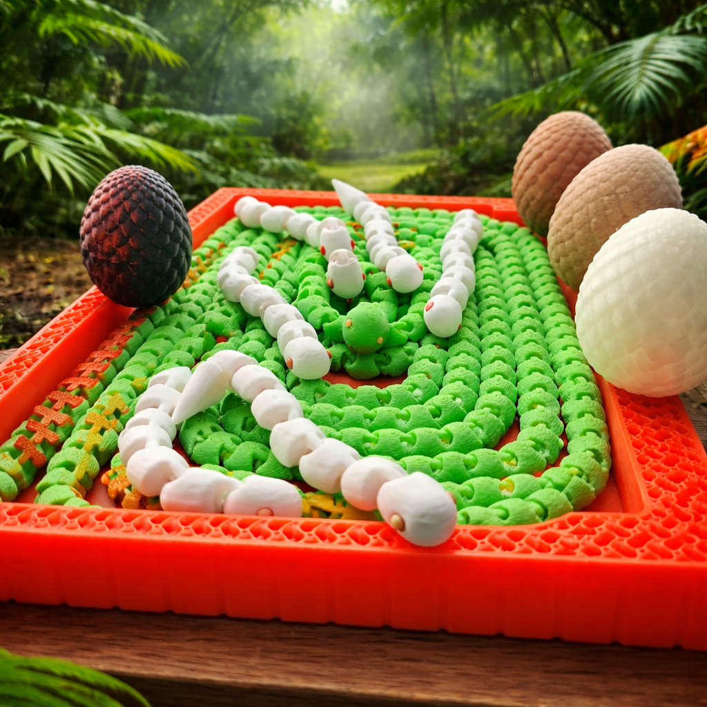 Giant 12-Foot Articulated Snake with Tray – Flexi Toy